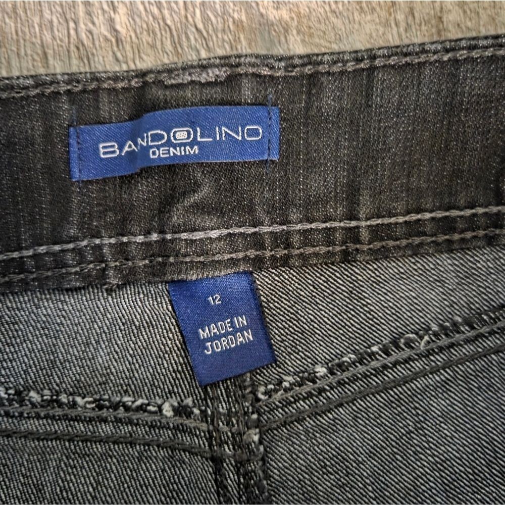 Bandolino Charcoal Black Stretch Bling Pocket Bootcut Jeans - Picture 6 of 12